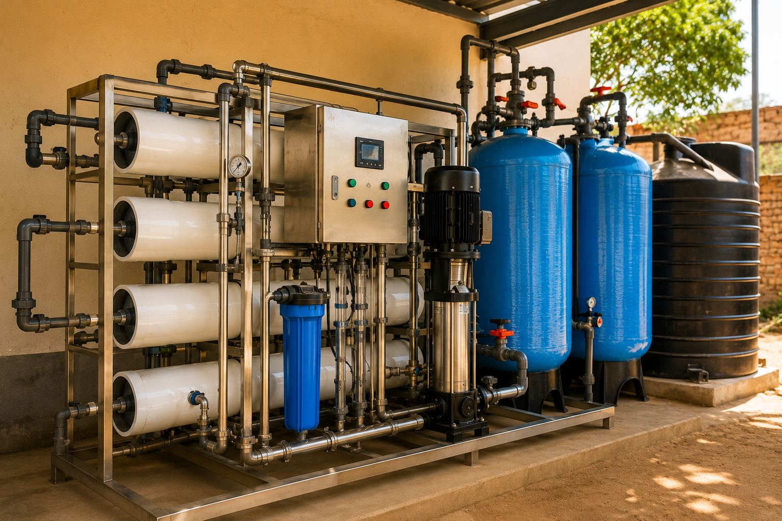Industrial reverse osmosis filtration units